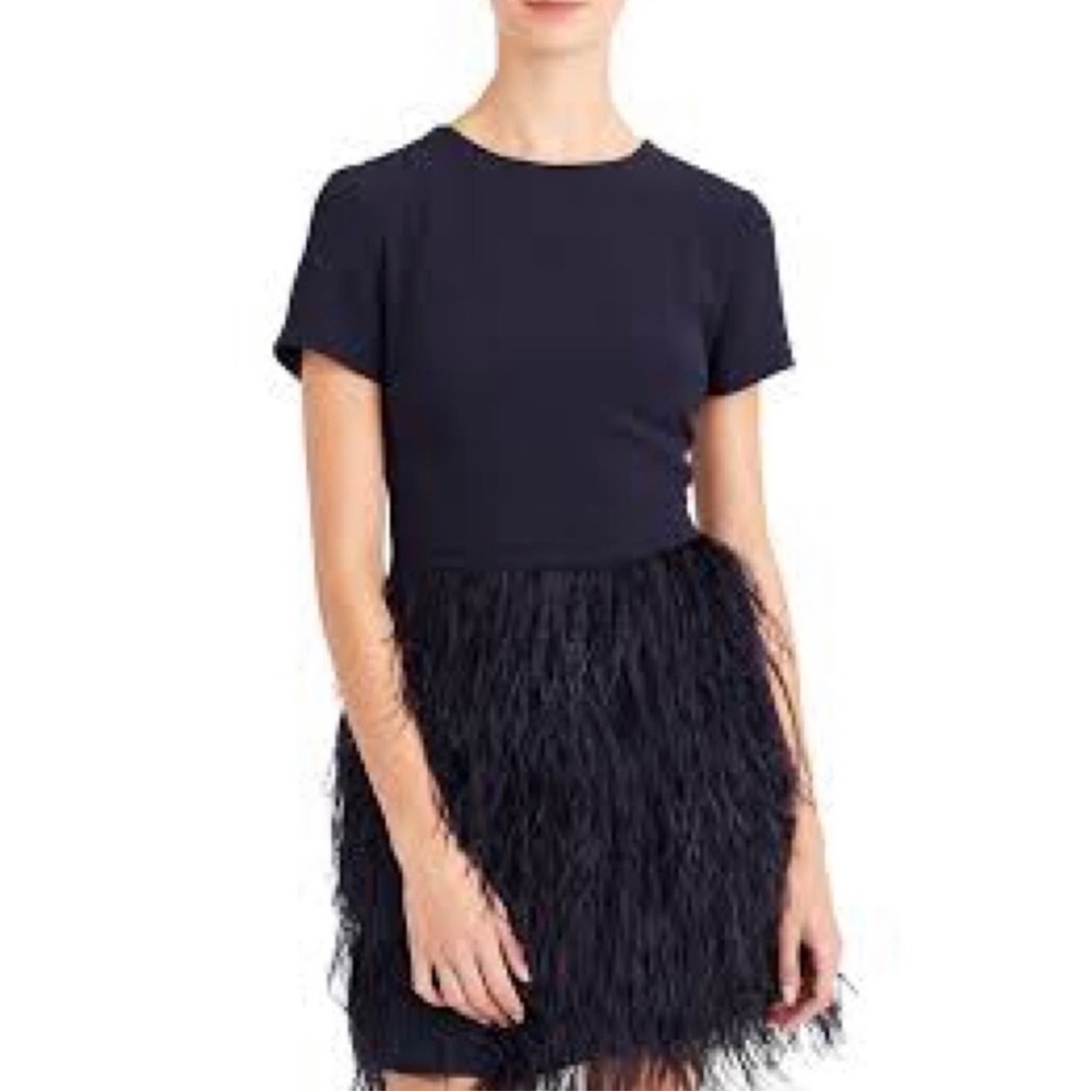 Club Monaco Feather Dress- Navy. Great condition!